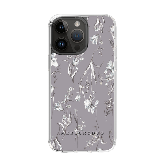 Slim Protection Case［ MERCURYDUO - BotanicalFlower - Grey ］