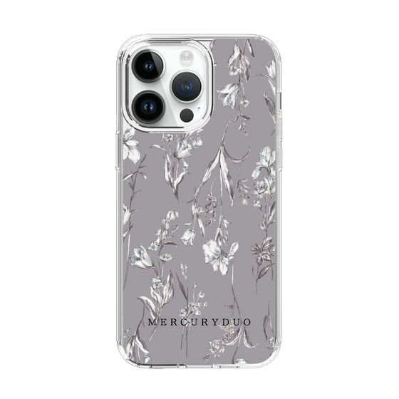 Slim Protection Case［ MERCURYDUO - BotanicalFlower - Grey ］