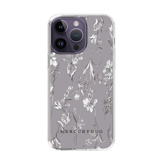 Slim Protection Case［ MERCURYDUO - BotanicalFlower - Grey ］