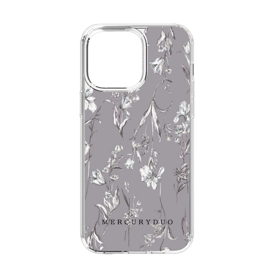 Slim Protection Case［ MERCURYDUO - BotanicalFlower - Grey ］