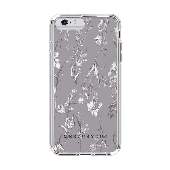 Slim Protection Case［ MERCURYDUO - BotanicalFlower - Grey ］