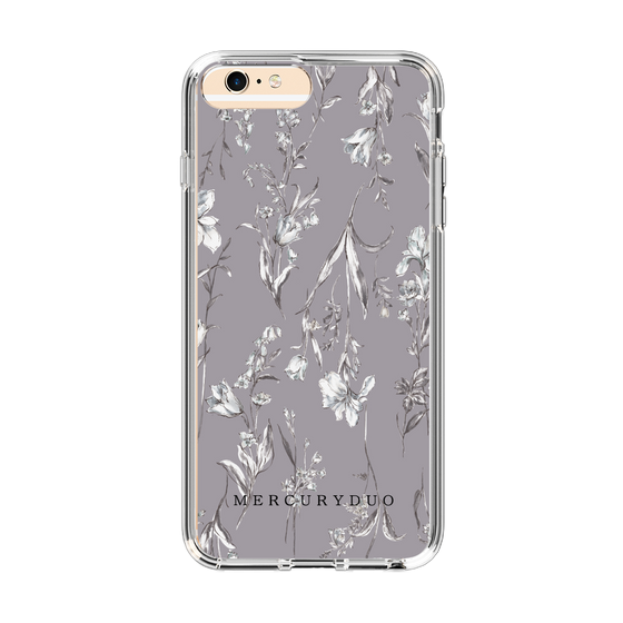 Slim Protection Case［ MERCURYDUO - BotanicalFlower - Grey ］