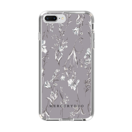 Slim Protection Case［ MERCURYDUO - BotanicalFlower - Grey ］