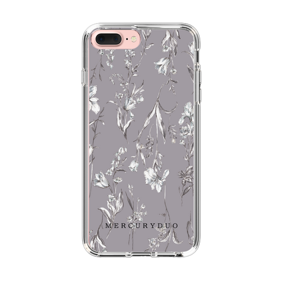 Slim Protection Case［ MERCURYDUO - BotanicalFlower - Grey ］