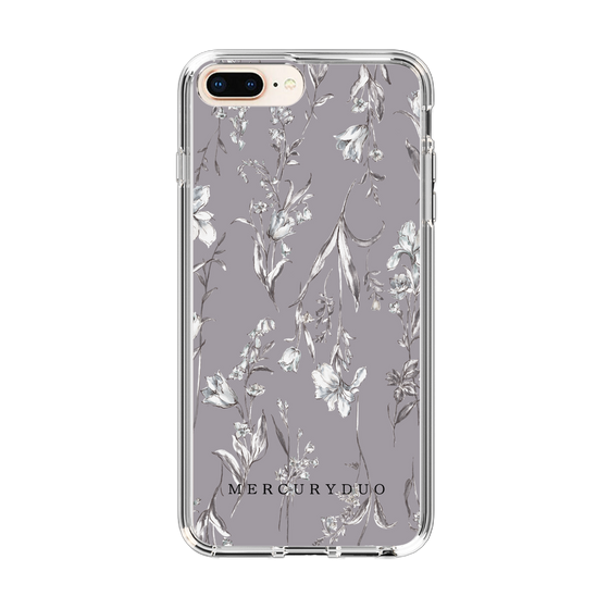 Slim Protection Case［ MERCURYDUO - BotanicalFlower - Grey ］