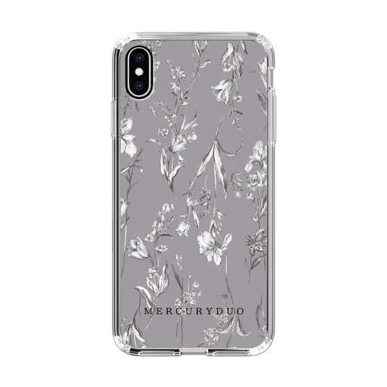Slim Protection Case［ MERCURYDUO - BotanicalFlower - Grey ］