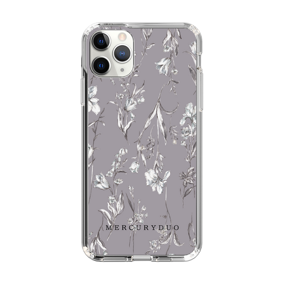 Slim Protection Case［ MERCURYDUO - BotanicalFlower - Grey ］