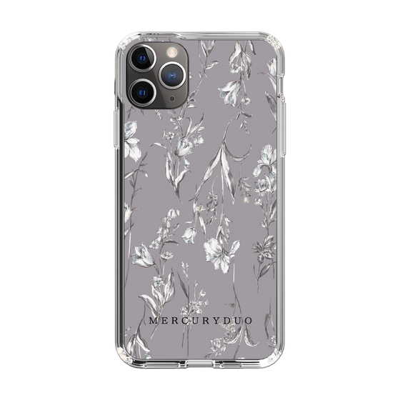 Slim Protection Case［ MERCURYDUO - BotanicalFlower - Grey ］