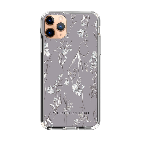 Slim Protection Case［ MERCURYDUO - BotanicalFlower - Grey ］