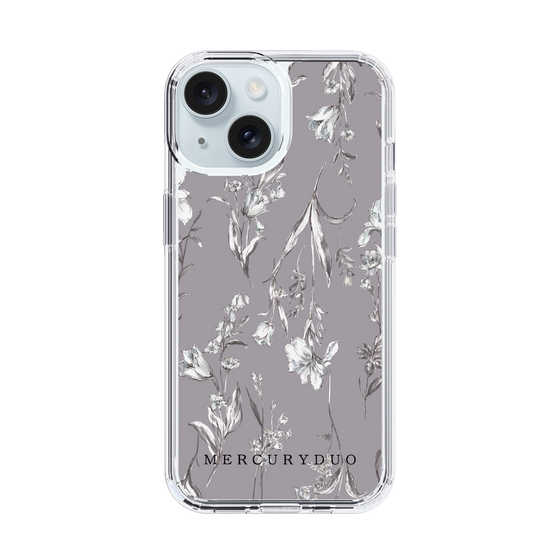 Slim Protection Case［ MERCURYDUO - BotanicalFlower - Grey ］