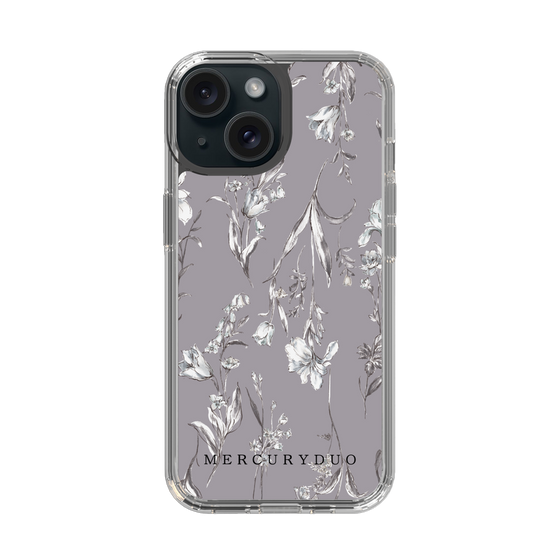 Slim Protection Case［ MERCURYDUO - BotanicalFlower - Grey ］