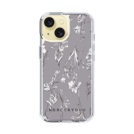 Slim Protection Case［ MERCURYDUO - BotanicalFlower - Grey ］