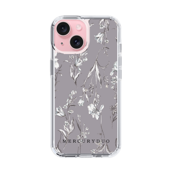 Slim Protection Case［ MERCURYDUO - BotanicalFlower - Grey ］