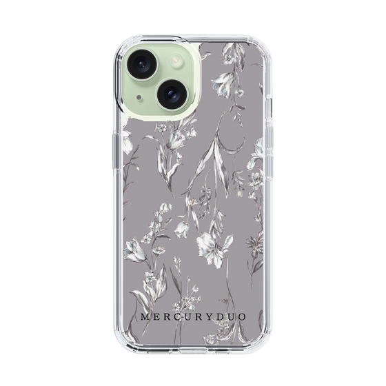 Slim Protection Case［ MERCURYDUO - BotanicalFlower - Grey ］