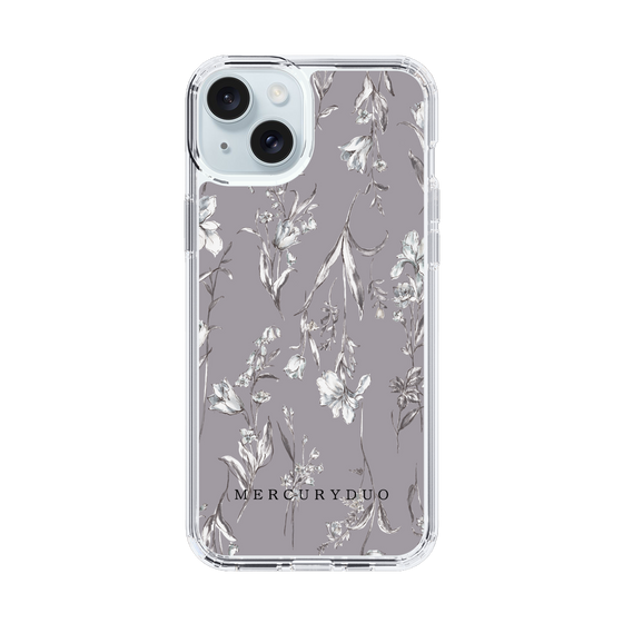 Slim Protection Case［ MERCURYDUO - BotanicalFlower - Grey ］
