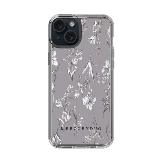 Slim Protection Case［ MERCURYDUO - BotanicalFlower - Grey ］