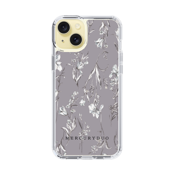 Slim Protection Case［ MERCURYDUO - BotanicalFlower - Grey ］