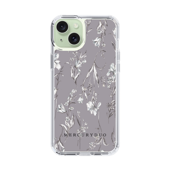 Slim Protection Case［ MERCURYDUO - BotanicalFlower - Grey ］