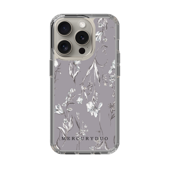 Slim Protection Case［ MERCURYDUO - BotanicalFlower - Grey ］