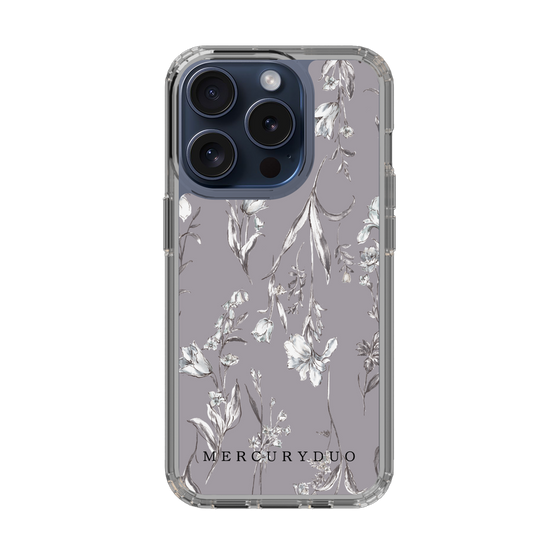 Slim Protection Case［ MERCURYDUO - BotanicalFlower - Grey ］