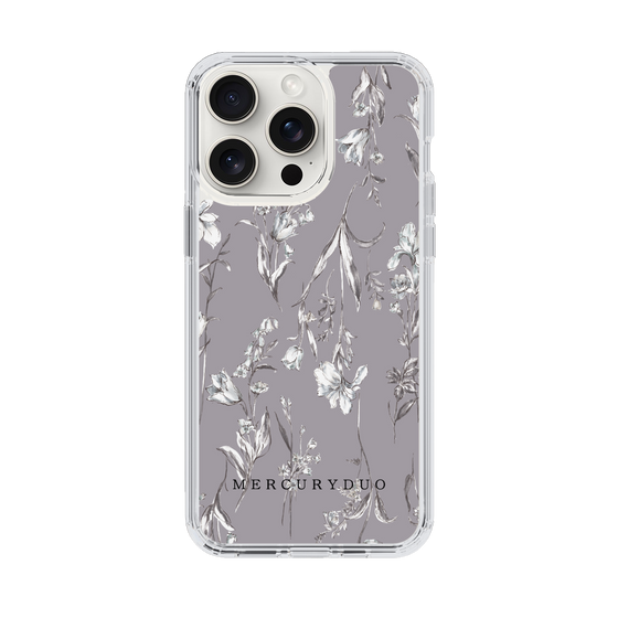 Slim Protection Case［ MERCURYDUO - BotanicalFlower - Grey ］