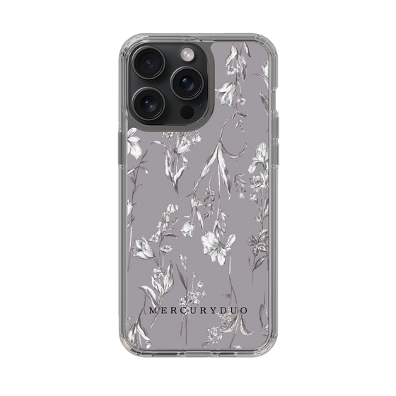 Slim Protection Case［ MERCURYDUO - BotanicalFlower - Grey ］