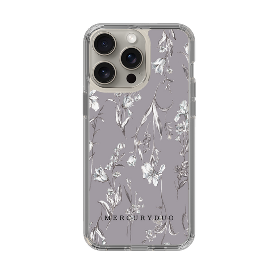 Slim Protection Case［ MERCURYDUO - BotanicalFlower - Grey ］