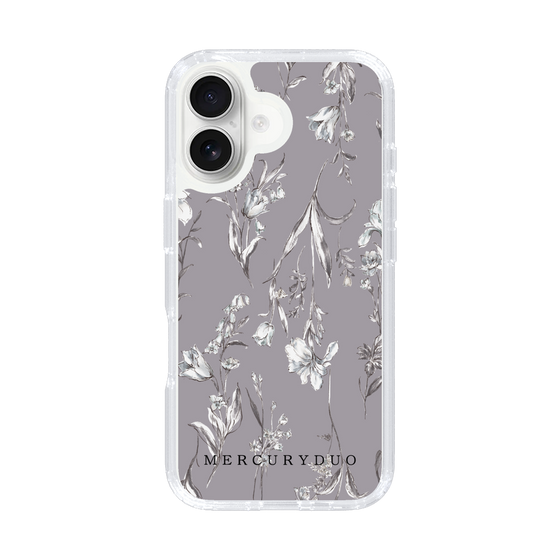 Slim Protection Case［ MERCURYDUO - BotanicalFlower - Grey ］
