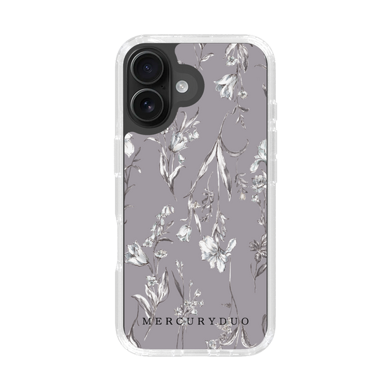 Slim Protection Case［ MERCURYDUO - BotanicalFlower - Grey ］