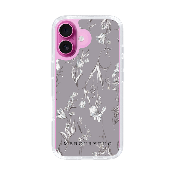 Slim Protection Case［ MERCURYDUO - BotanicalFlower - Grey ］