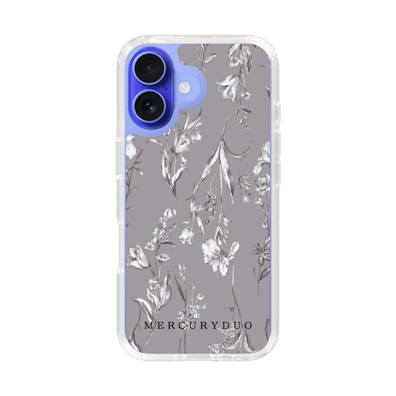 Slim Protection Case［ MERCURYDUO - BotanicalFlower - Grey ］