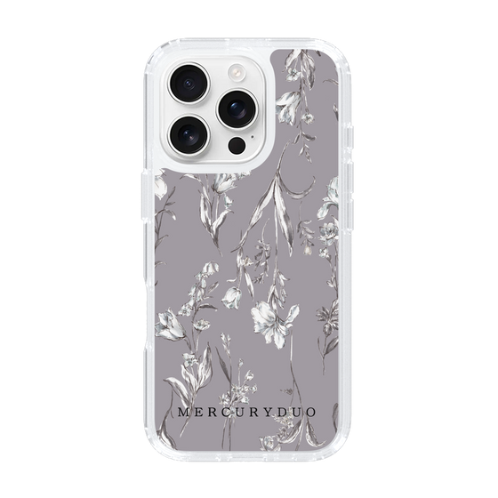 Slim Protection Case［ MERCURYDUO - BotanicalFlower - Grey ］
