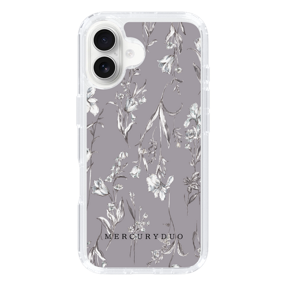 Slim Protection Case［ MERCURYDUO - BotanicalFlower - Grey ］
