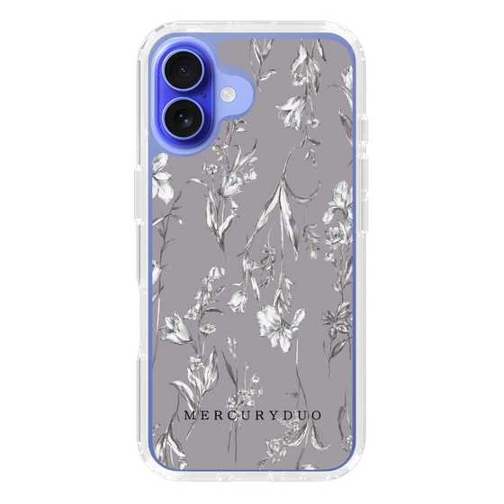Slim Protection Case［ MERCURYDUO - BotanicalFlower - Grey ］