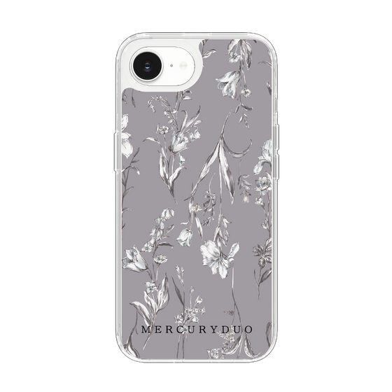 Slim Protection Case［ MERCURYDUO - BotanicalFlower - Grey ］