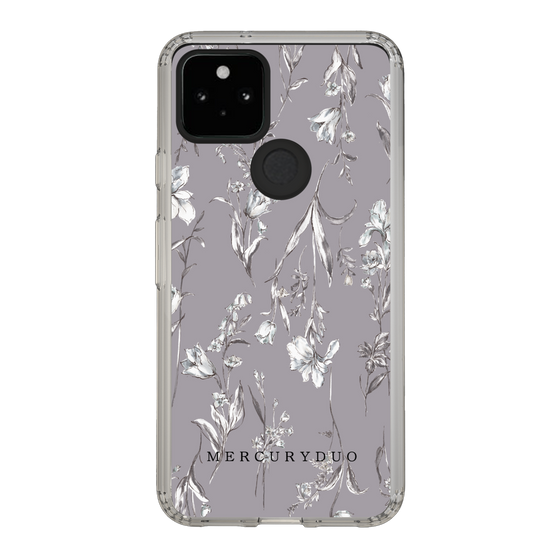 Slim Protection Case［ MERCURYDUO - BotanicalFlower - Grey ］