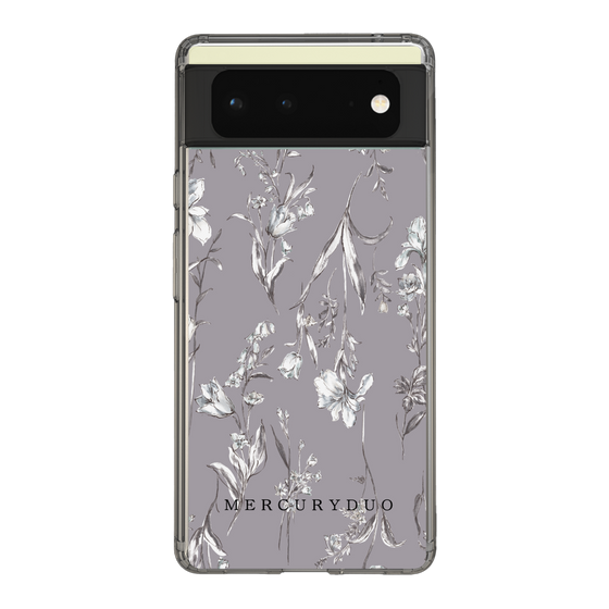 Slim Protection Case［ MERCURYDUO - BotanicalFlower - Grey ］
