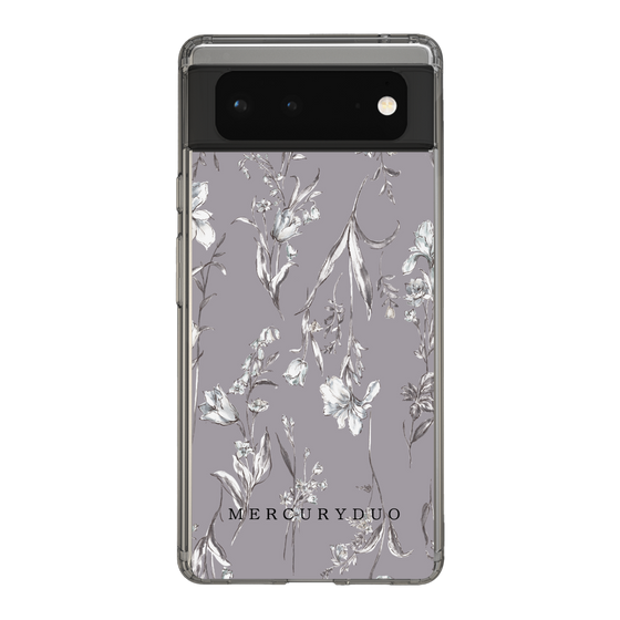 Slim Protection Case［ MERCURYDUO - BotanicalFlower - Grey ］