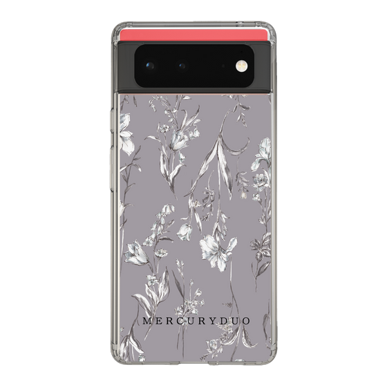Slim Protection Case［ MERCURYDUO - BotanicalFlower - Grey ］