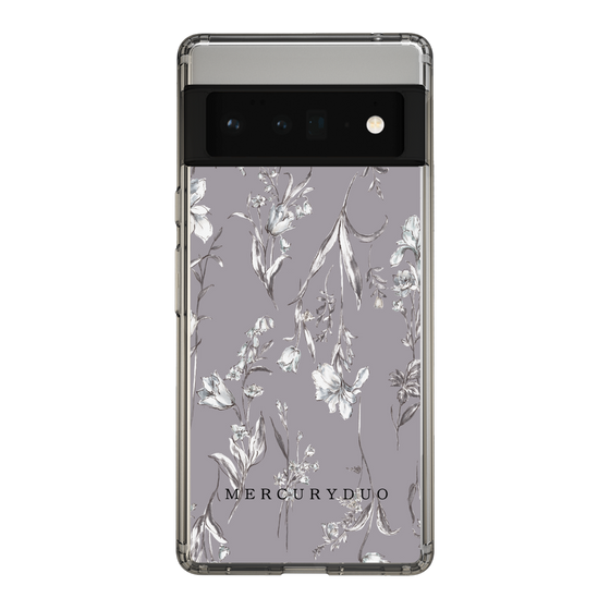 Slim Protection Case［ MERCURYDUO - BotanicalFlower - Grey ］