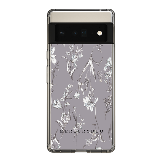 Slim Protection Case［ MERCURYDUO - BotanicalFlower - Grey ］