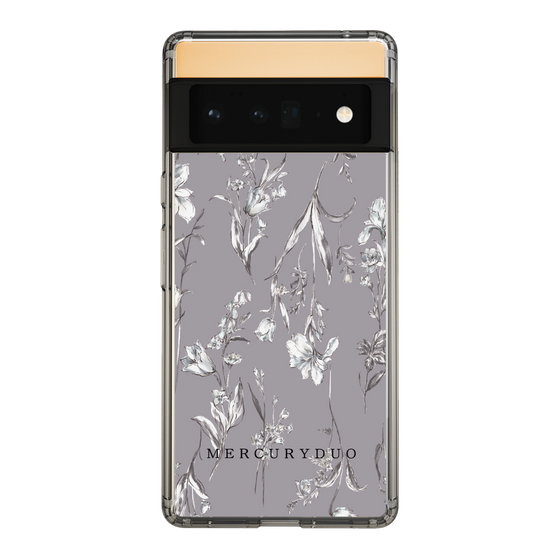 Slim Protection Case［ MERCURYDUO - BotanicalFlower - Grey ］