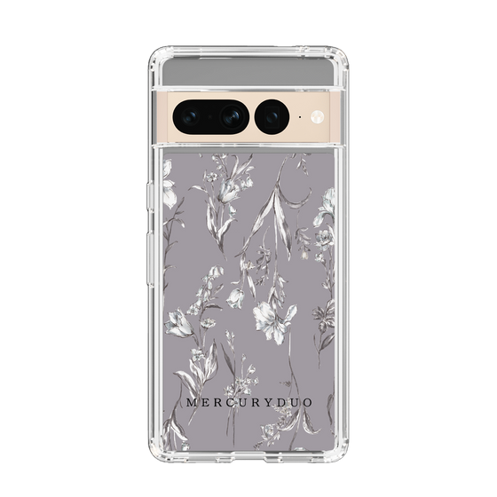 Slim Protection Case［ MERCURYDUO - BotanicalFlower - Grey ］
