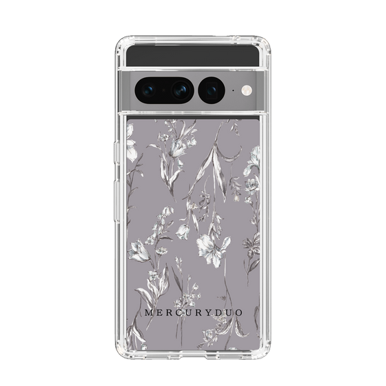 Slim Protection Case［ MERCURYDUO - BotanicalFlower - Grey ］