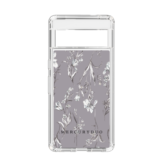 Slim Protection Case［ MERCURYDUO - BotanicalFlower - Grey ］