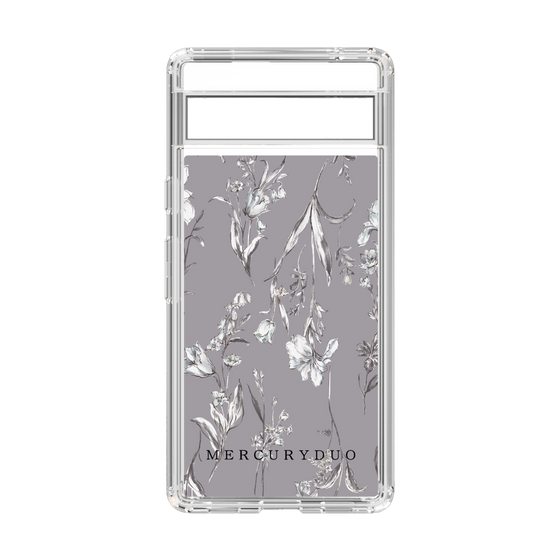 Slim Protection Case［ MERCURYDUO - BotanicalFlower - Grey ］