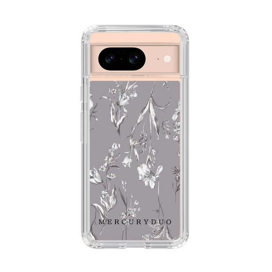 Slim Protection Case［ MERCURYDUO - BotanicalFlower - Grey ］