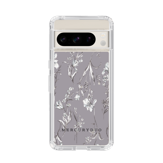 Slim Protection Case［ MERCURYDUO - BotanicalFlower - Grey ］