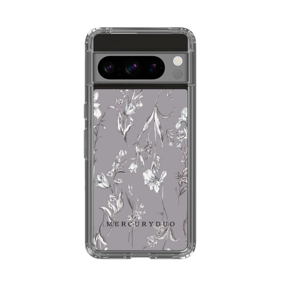Slim Protection Case［ MERCURYDUO - BotanicalFlower - Grey ］
