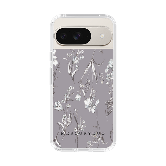 Slim Protection Case［ MERCURYDUO - BotanicalFlower - Grey ］